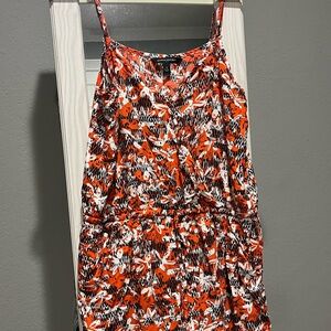 Banana Republic Orange & Black Romper Adjustable Straps, Pockets, Tie Waist 🧡🖤